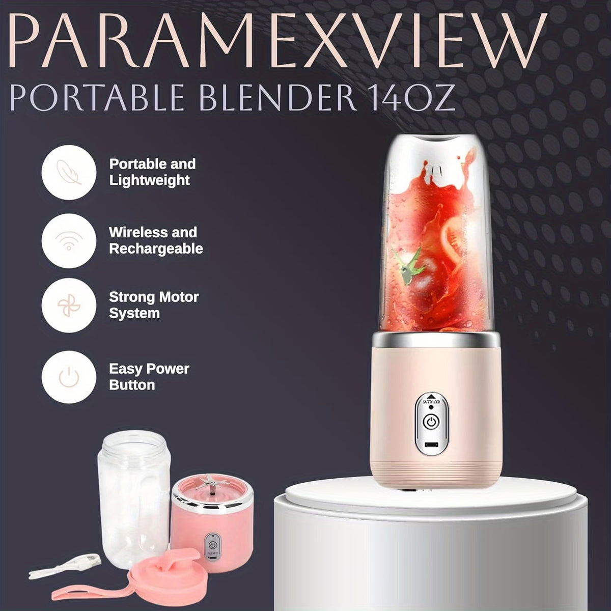 Portable 2-in-1 Blender & Juicer – USB Rechargeable